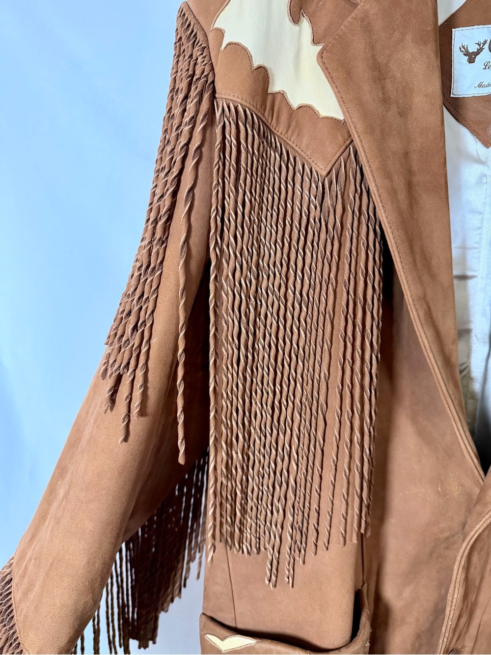 Vintage Continental Leather Fashions Western Fringe Jacket USA Buffalo Nickel - Picture 8 of 16